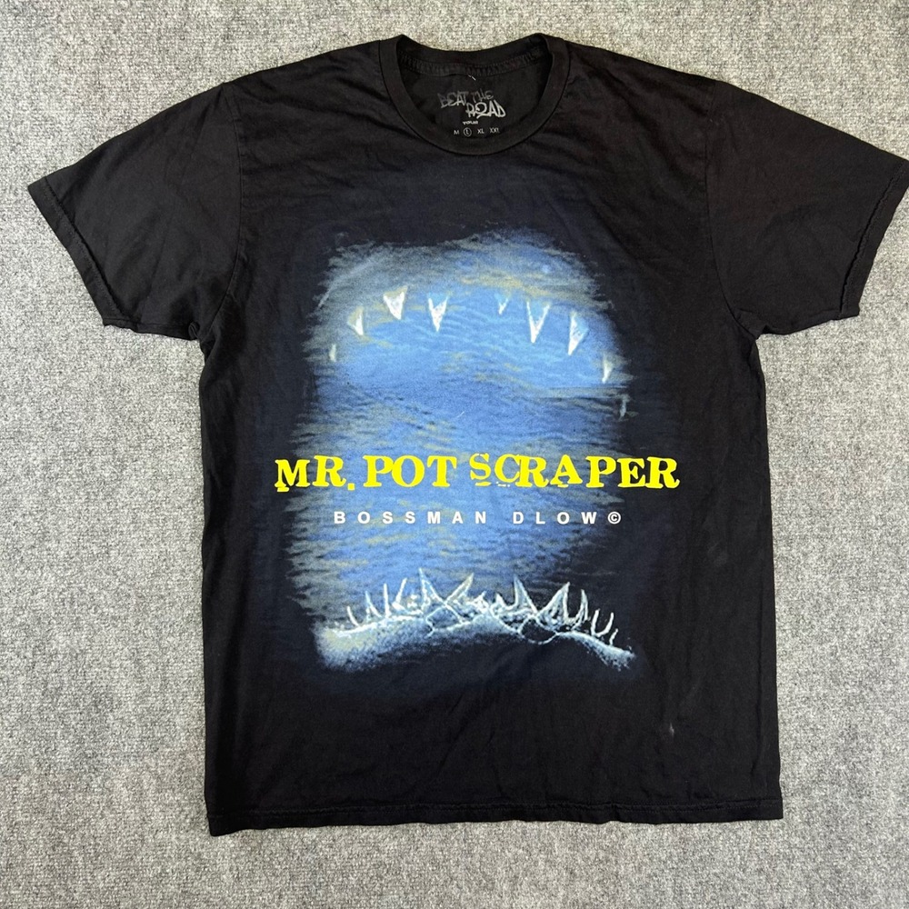 Bossman Dlow Mr Pot Scraper Mr Beat The Road Tour Graphic T-Shirt Black Large